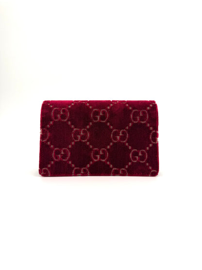 Gucci Crystal Dionysus Burgundy Velvet Crossbody Bag