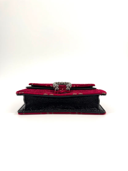 Gucci Crystal Dionysus Burgundy Velvet Crossbody Bag