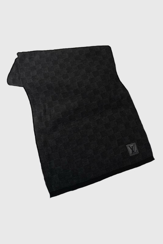 Louis Vuitton Petit Damier Wool Black Scarf