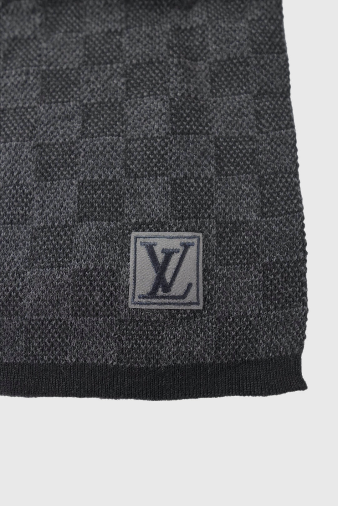 Louis Vuitton Petit Damier Wool Black Scarf