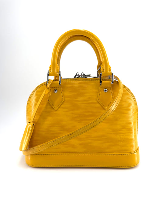 Louis Vuitton Alma BB Yellow Epi Leather Crossbody Bag