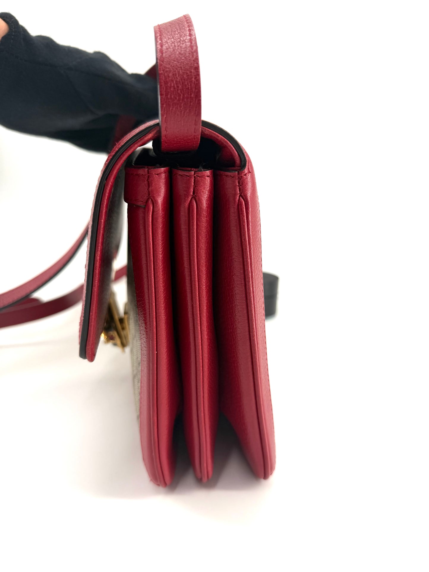 Gucci GG Supreme Queen Margaret Canvas Leather Shoulder Bag