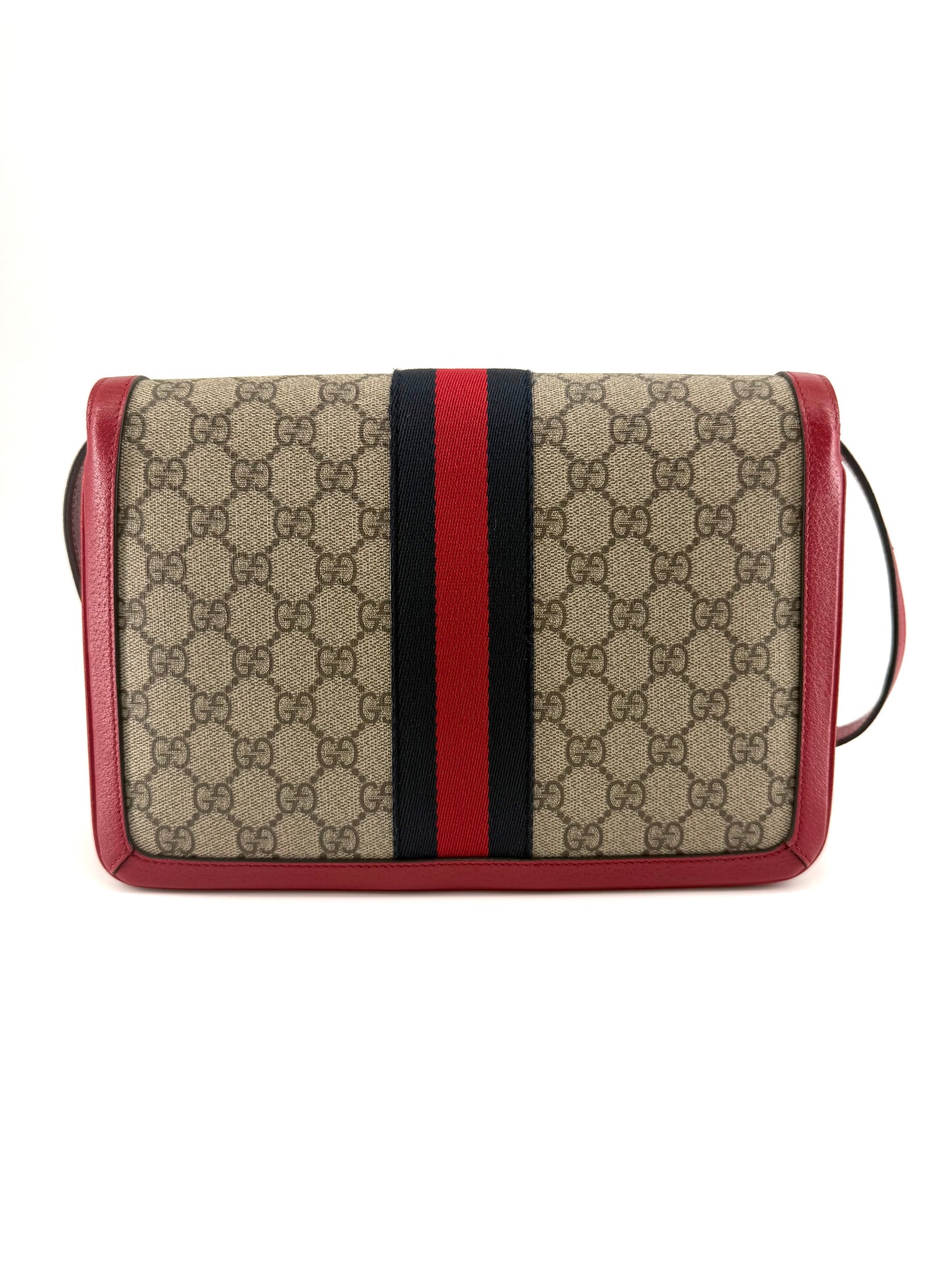 Gucci GG Supreme Queen Margaret Canvas Leather Shoulder Bag