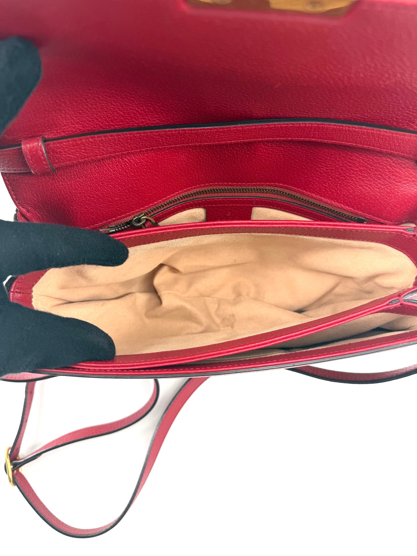 Gucci GG Supreme Queen Margaret Canvas Leather Shoulder Bag