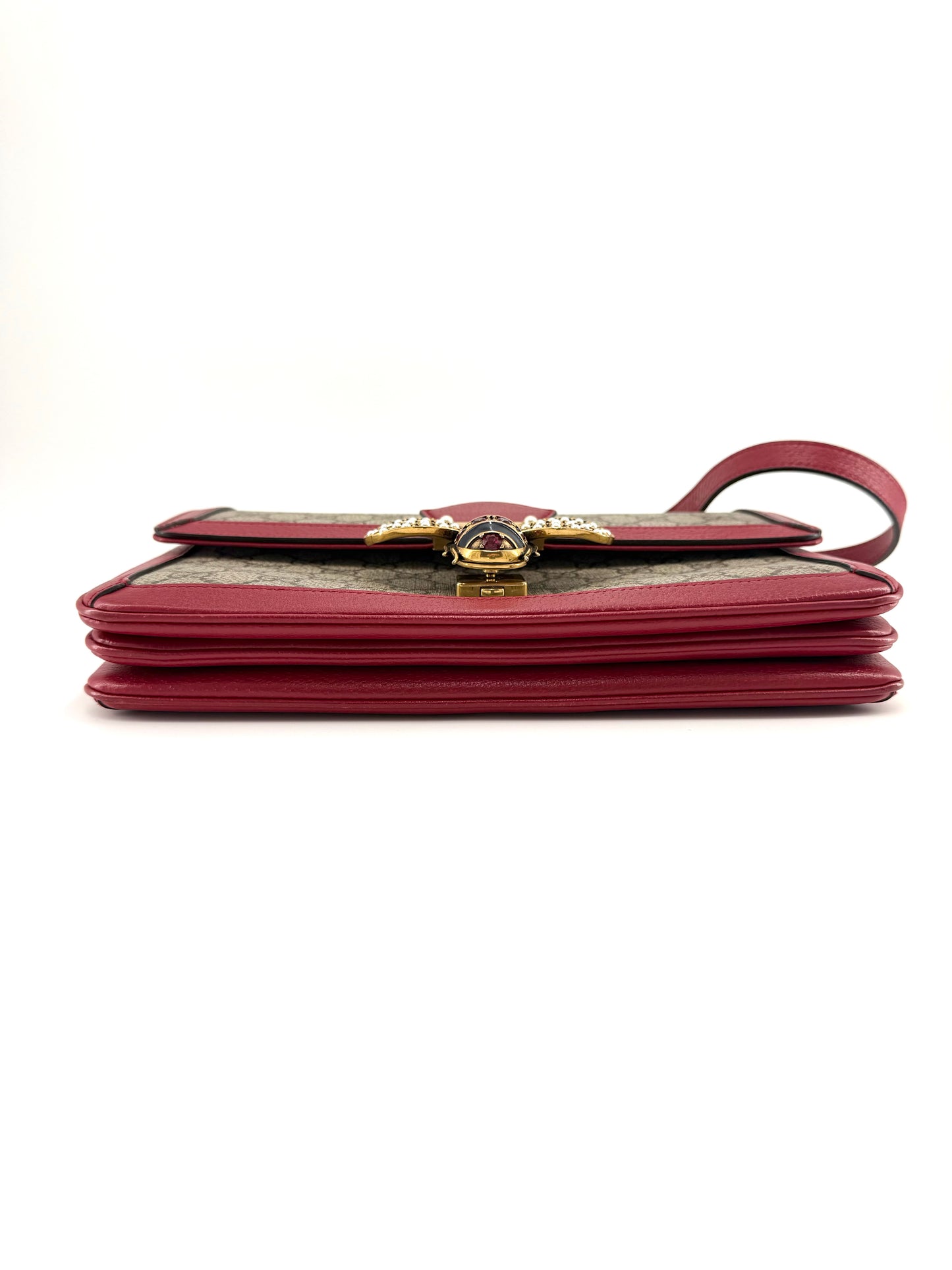 Gucci GG Supreme Queen Margaret Canvas Leather Shoulder Bag