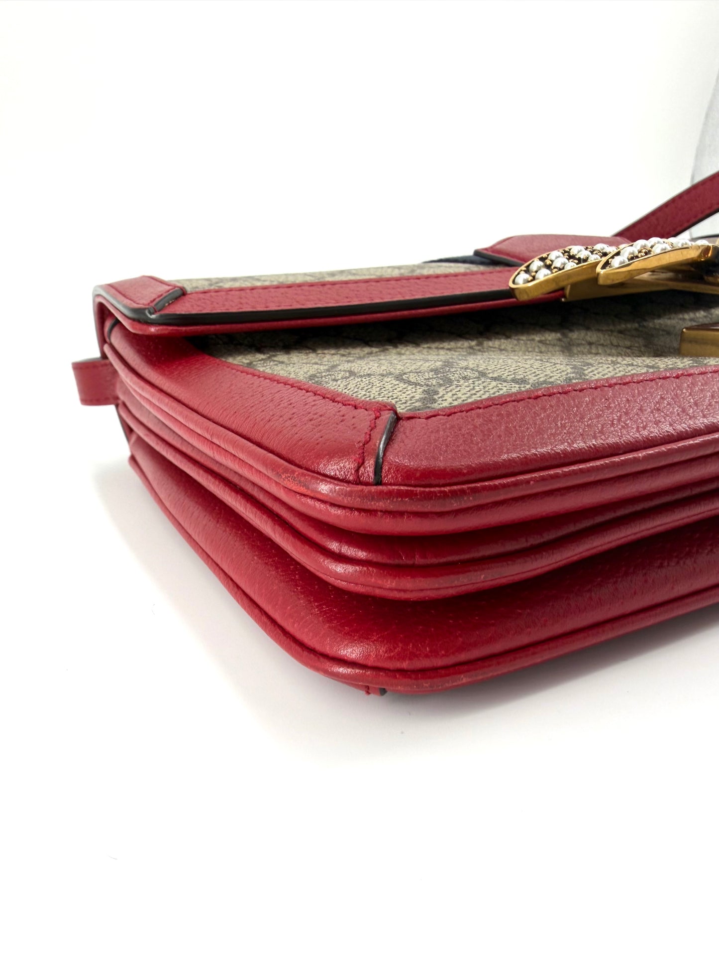 Gucci GG Supreme Queen Margaret Canvas Leather Shoulder Bag