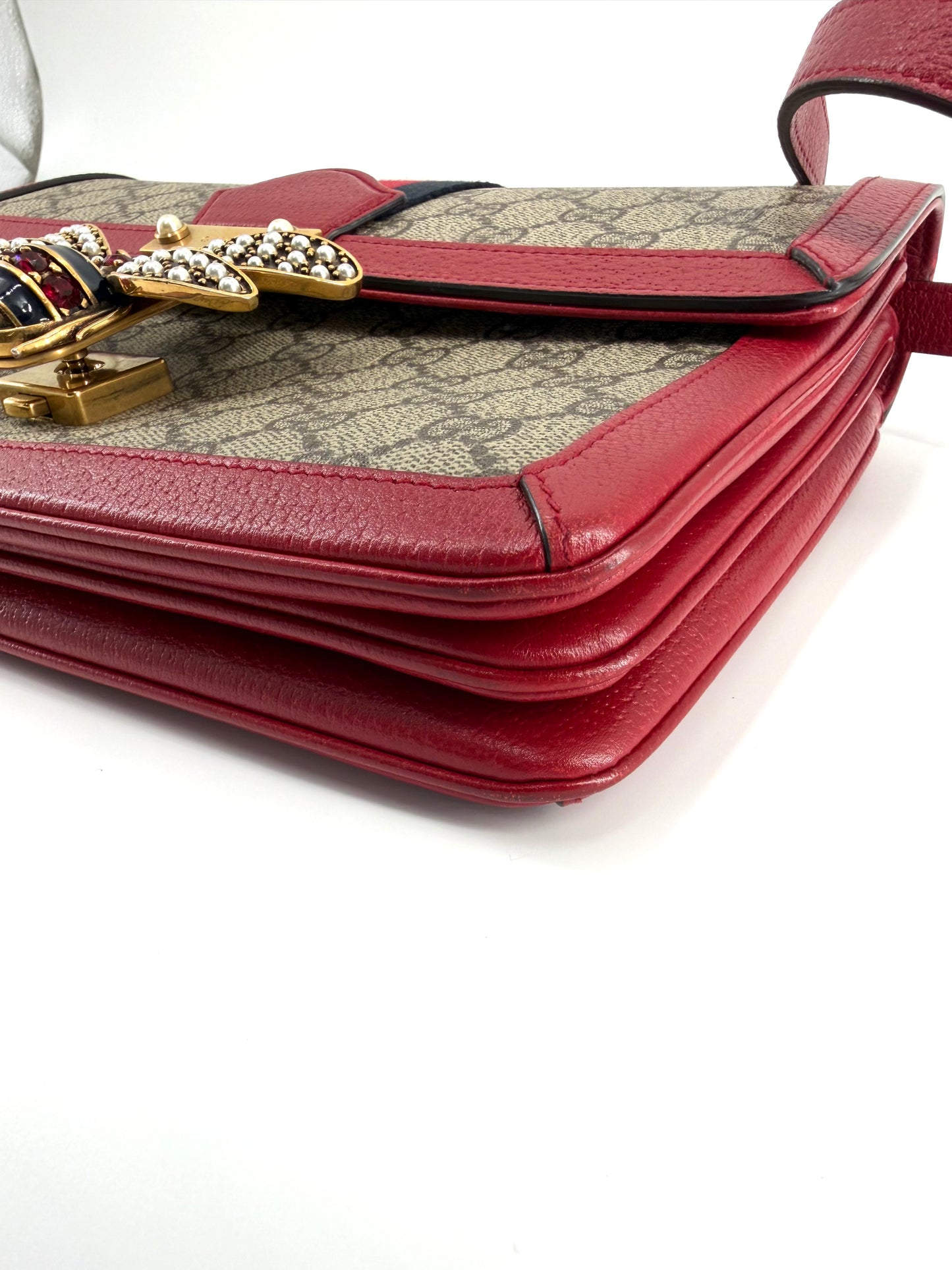 Gucci GG Supreme Queen Margaret Canvas Leather Shoulder Bag