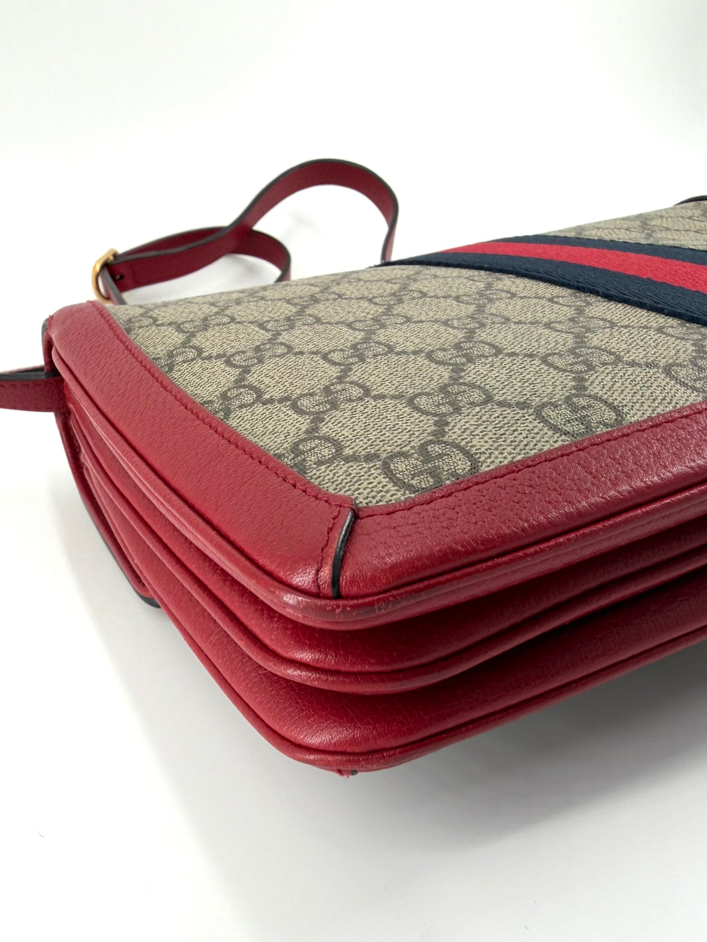 Gucci GG Supreme Queen Margaret Canvas Leather Shoulder Bag