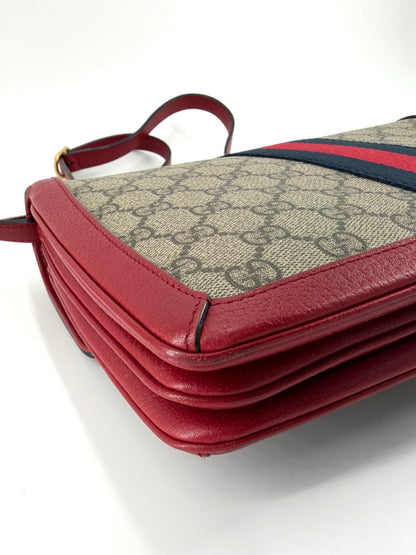 Gucci GG Supreme Queen Margaret Canvas Leather Shoulder Bag
