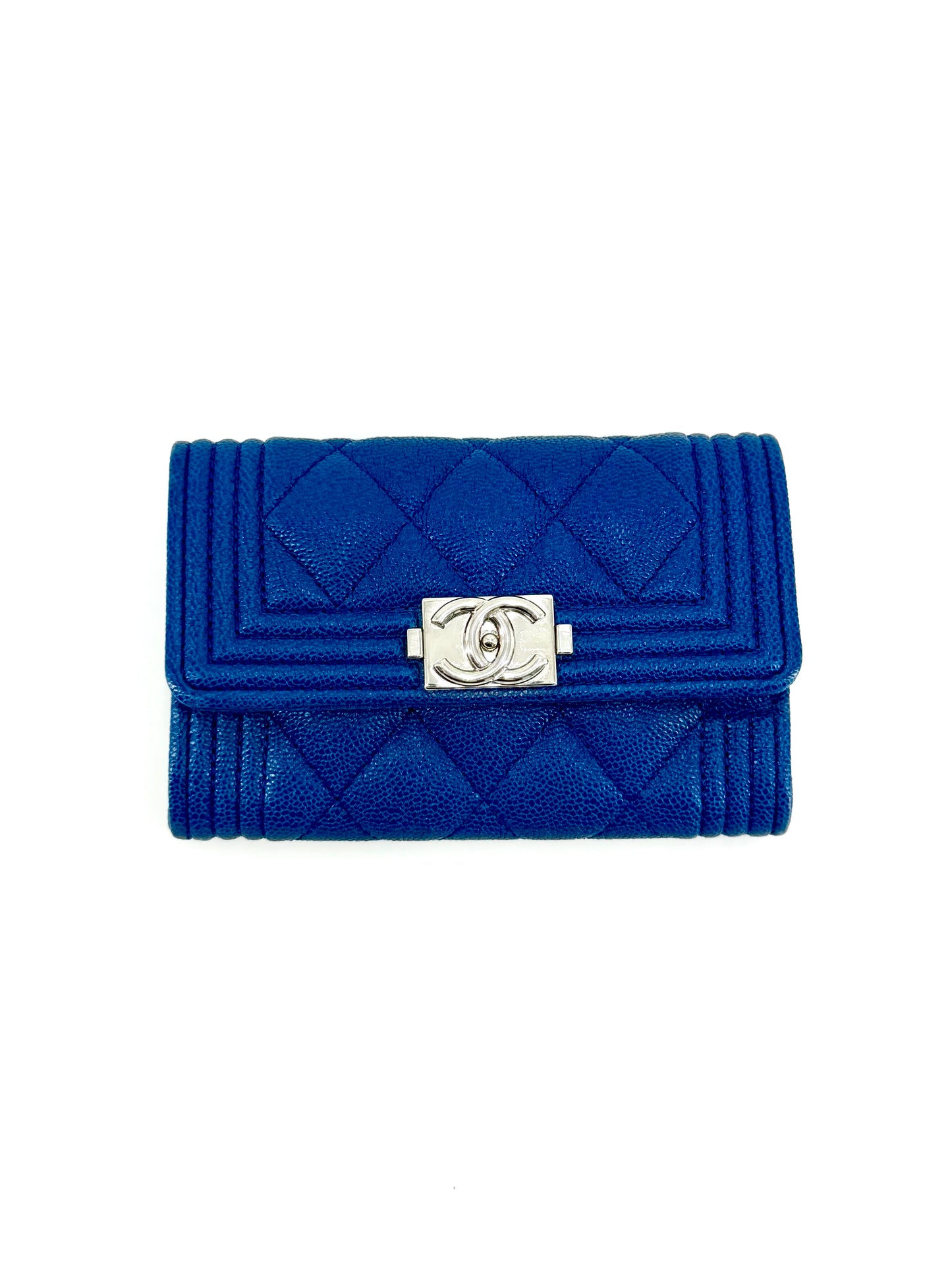Pre-Owned Chanel Caviar Leather Boy Card Holder