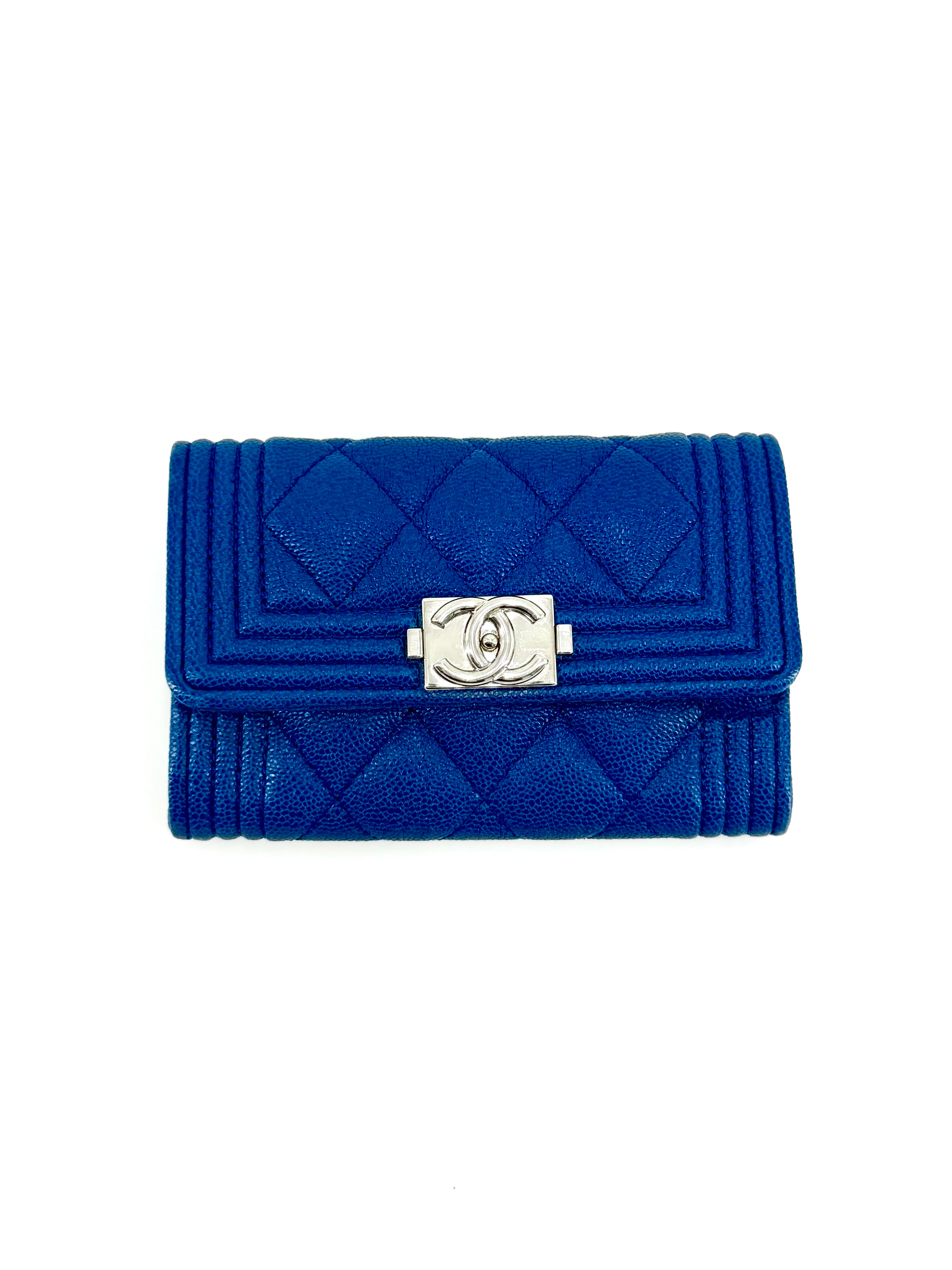 Pre-Owned Chanel Caviar Leather Boy Card Holder