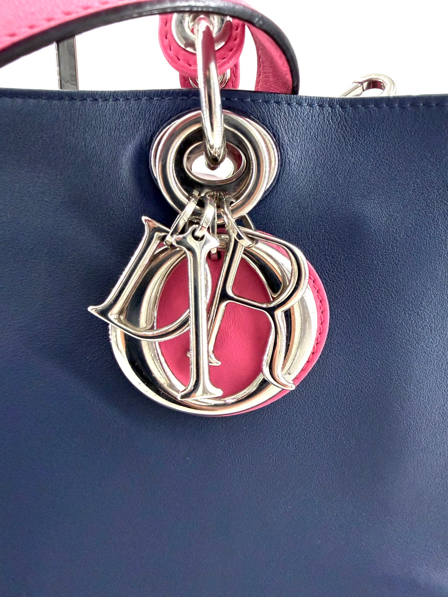 Christian Dior Diorissimo Tri-color Calfskin Medium Crossbody Tote