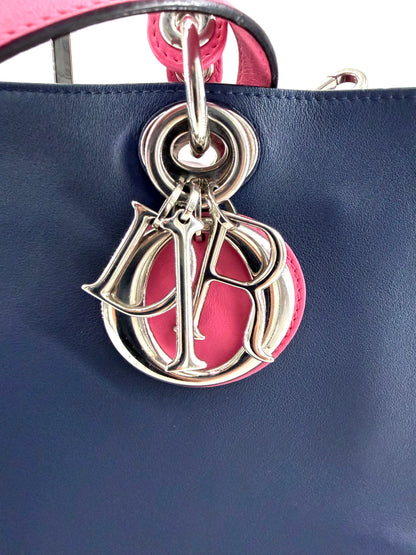 Christian Dior Diorissimo Tri-color Calfskin Medium Crossbody Tote