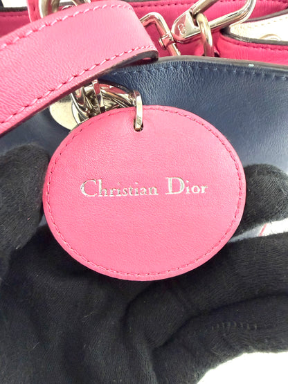 Christian Dior Diorissimo Tri-color Calfskin Medium Crossbody Tote