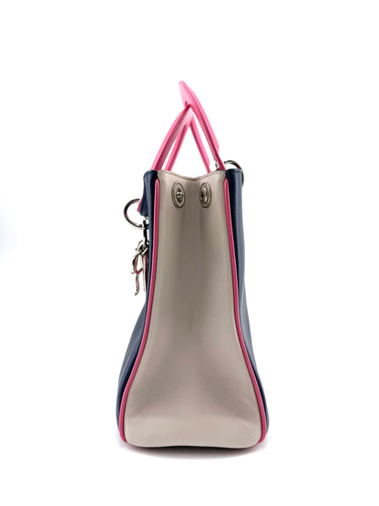 Christian Dior Diorissimo Tri-color Calfskin Medium Crossbody Tote