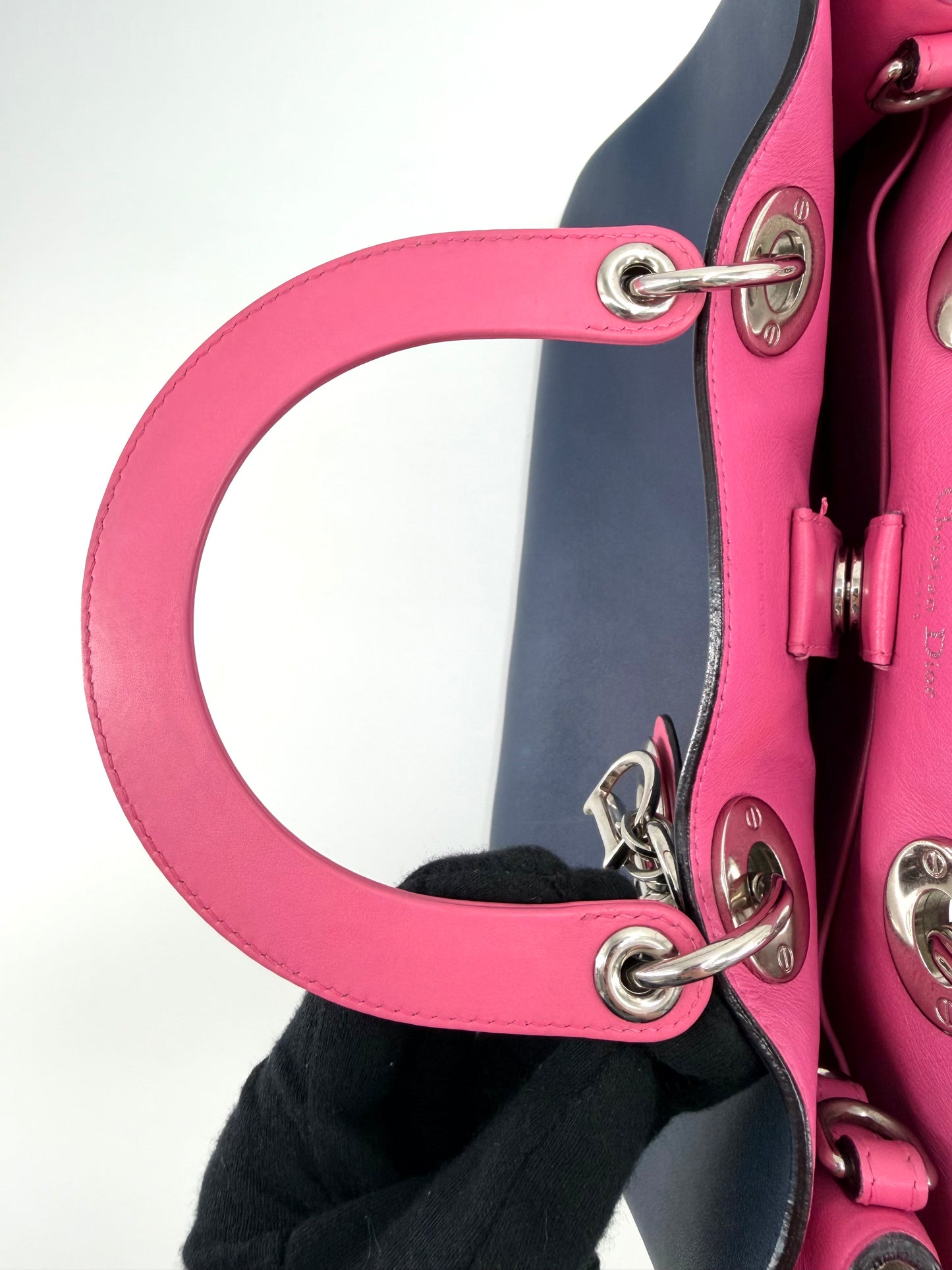 Christian Dior Diorissimo Tri-color Calfskin Medium Crossbody Tote