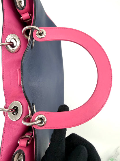 Christian Dior Diorissimo Tri-color Calfskin Medium Crossbody Tote