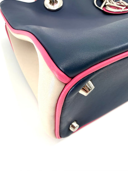 Christian Dior Diorissimo Tri-color Calfskin Medium Crossbody Tote