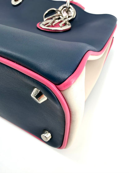 Christian Dior Diorissimo Tri-color Calfskin Medium Crossbody Tote