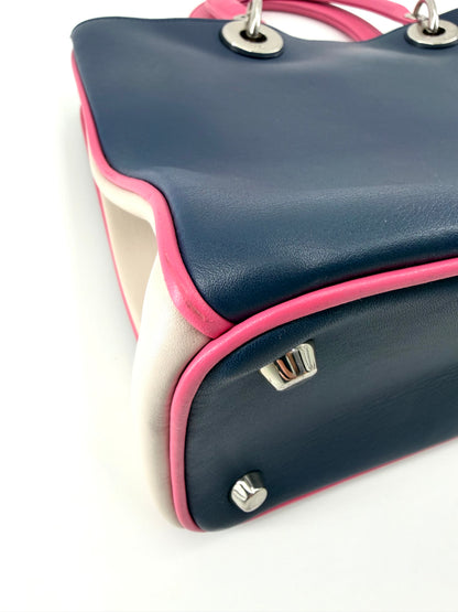 Christian Dior Diorissimo Tri-color Calfskin Medium Crossbody Tote