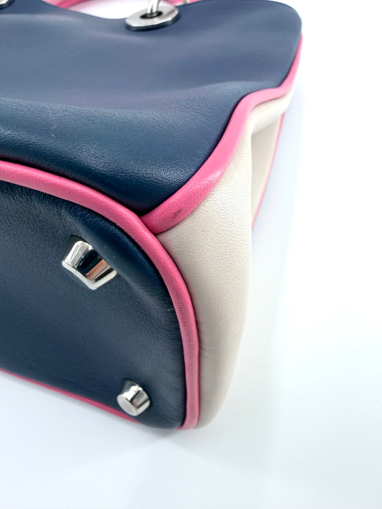 Christian Dior Diorissimo Tri-color Calfskin Medium Crossbody Tote