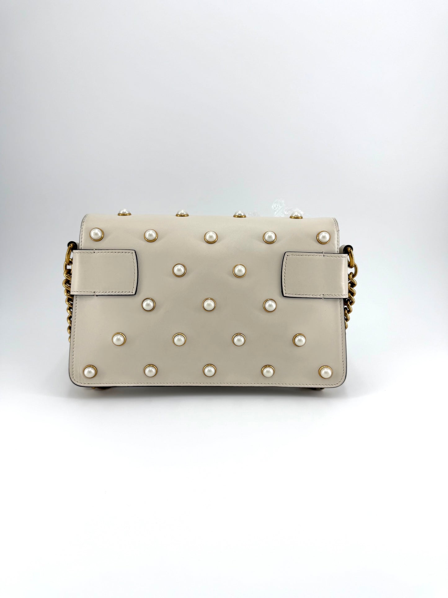 Gucci Broadway Pearl Bee Leather Crossbody bag