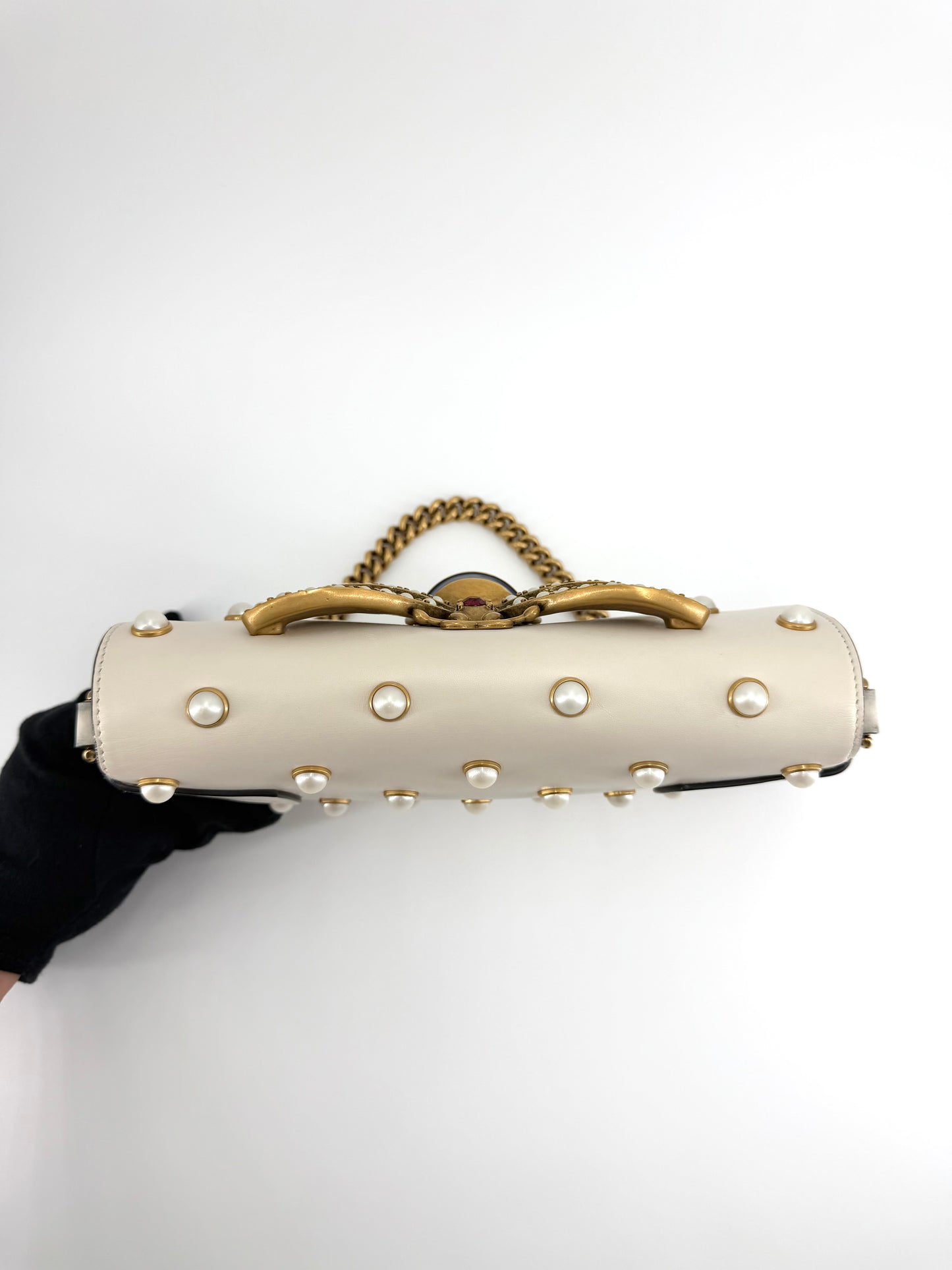 Gucci Broadway Pearl Bee Leather Crossbody bag