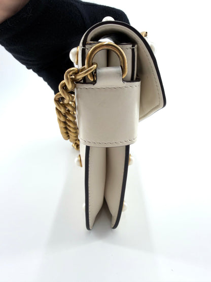 Gucci Broadway Pearl Bee Leather Crossbody bag