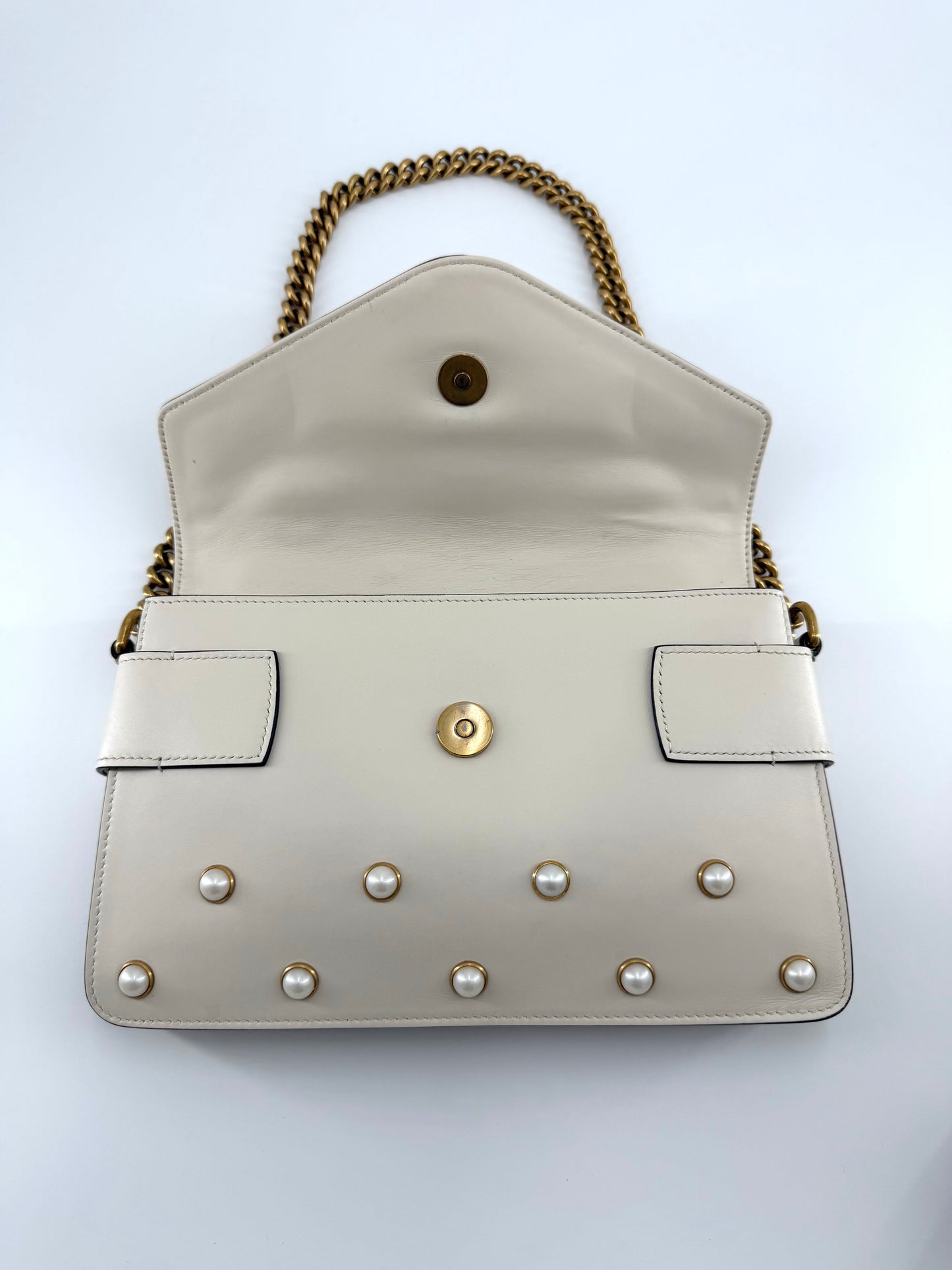 Gucci Broadway Pearl Bee Leather Crossbody bag