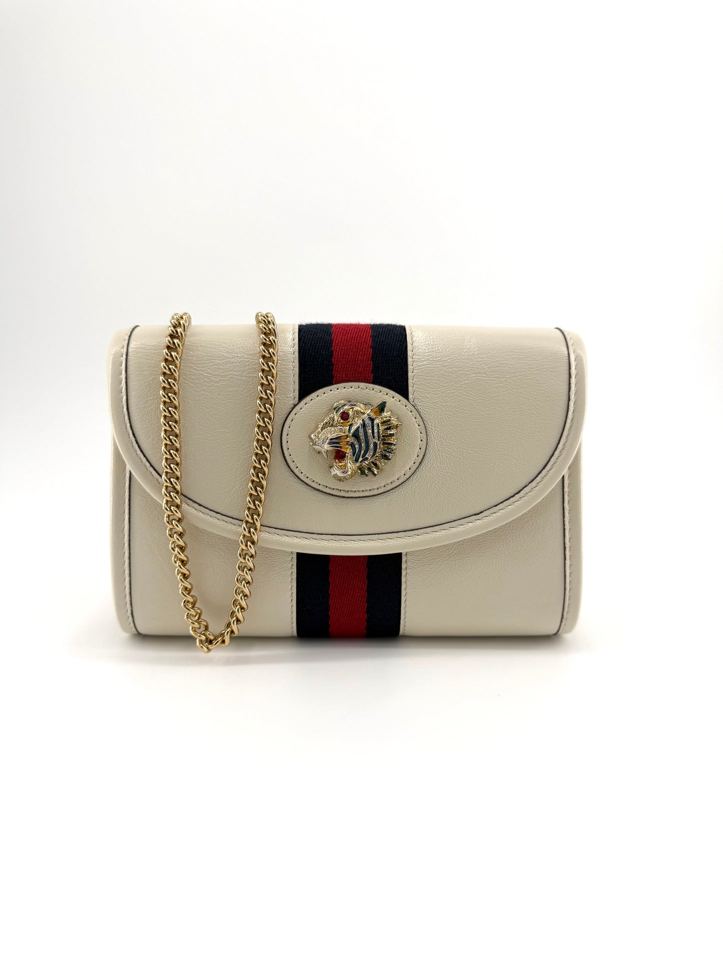 Gucci Rajah Tiger Leather Clutch Crossbody Mini Bag