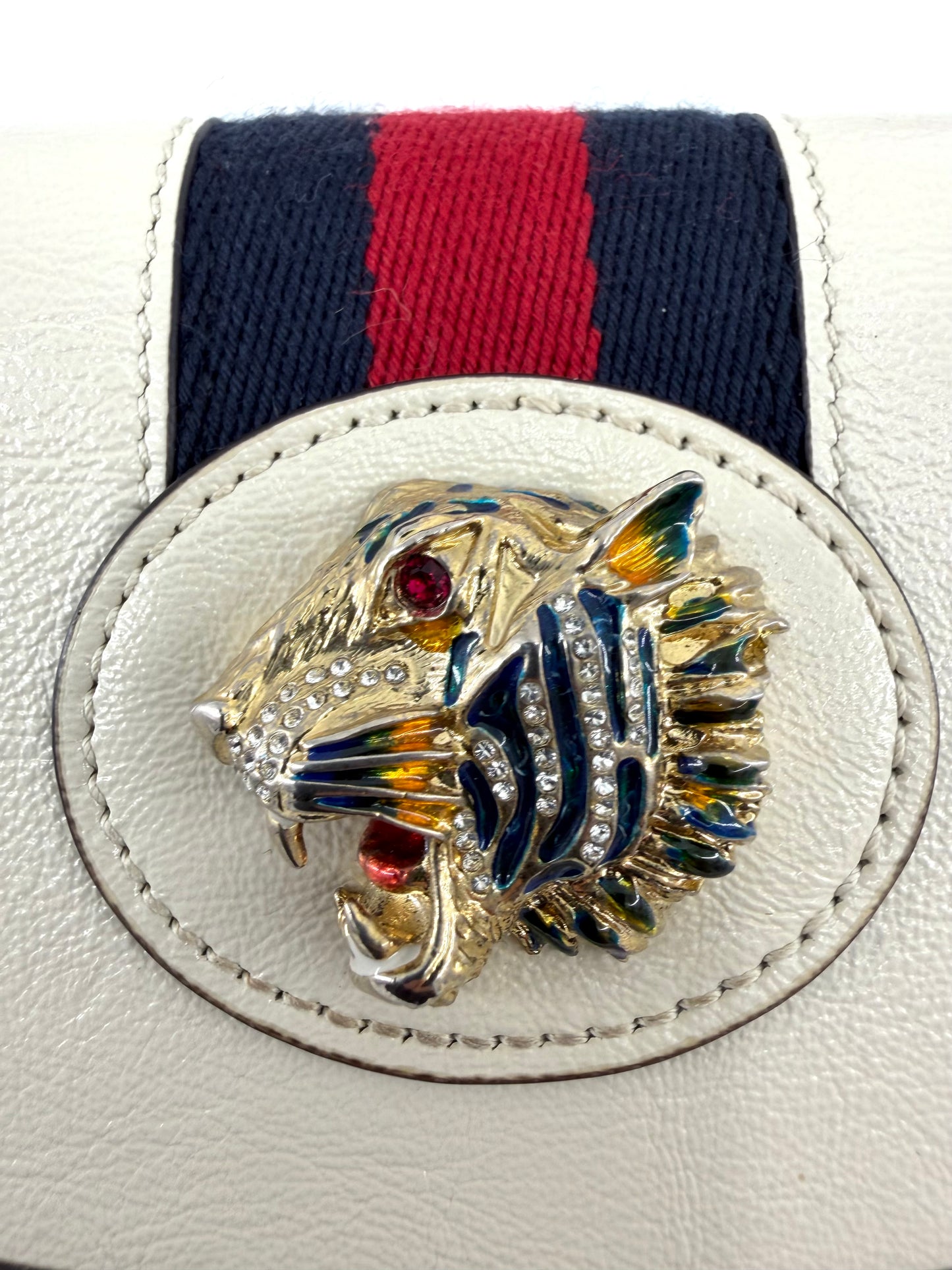 Gucci Rajah Tiger Leather Clutch Crossbody Mini Bag