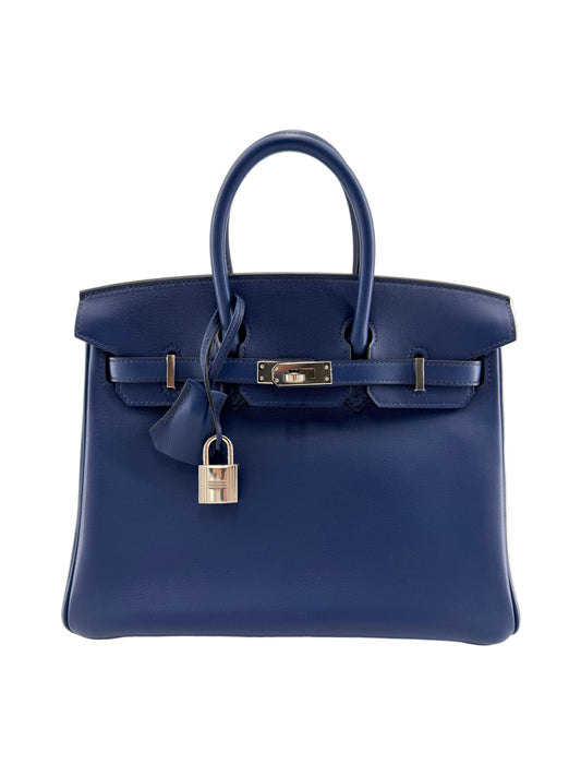 Hermes Birkin 25 Bleu Electrique Swift Leather PHW