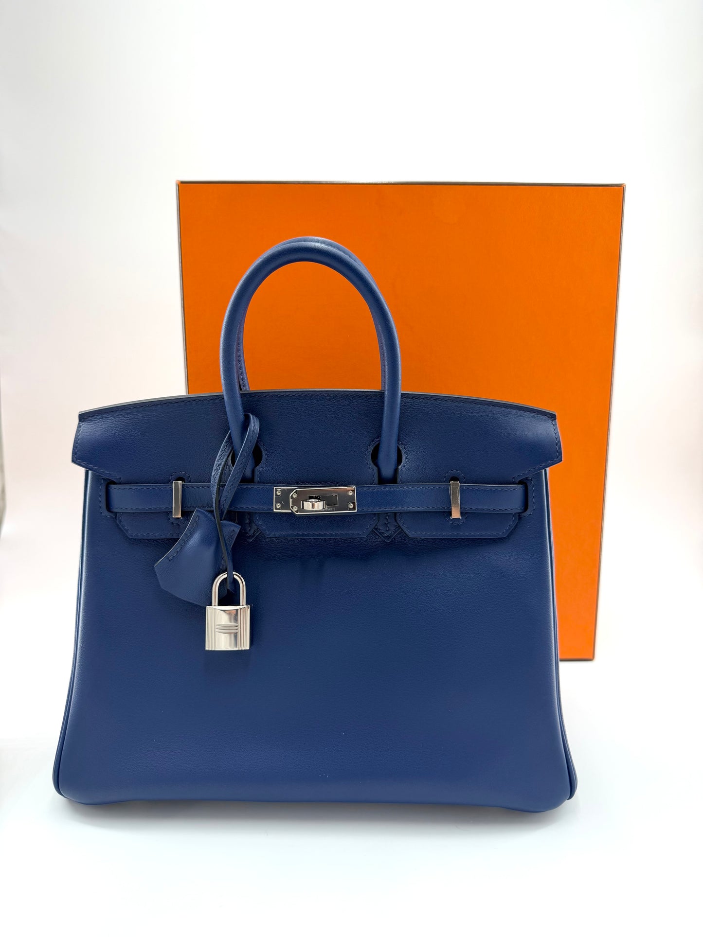 Hermes Birkin 25 Bleu Electrique Swift Leather PHW