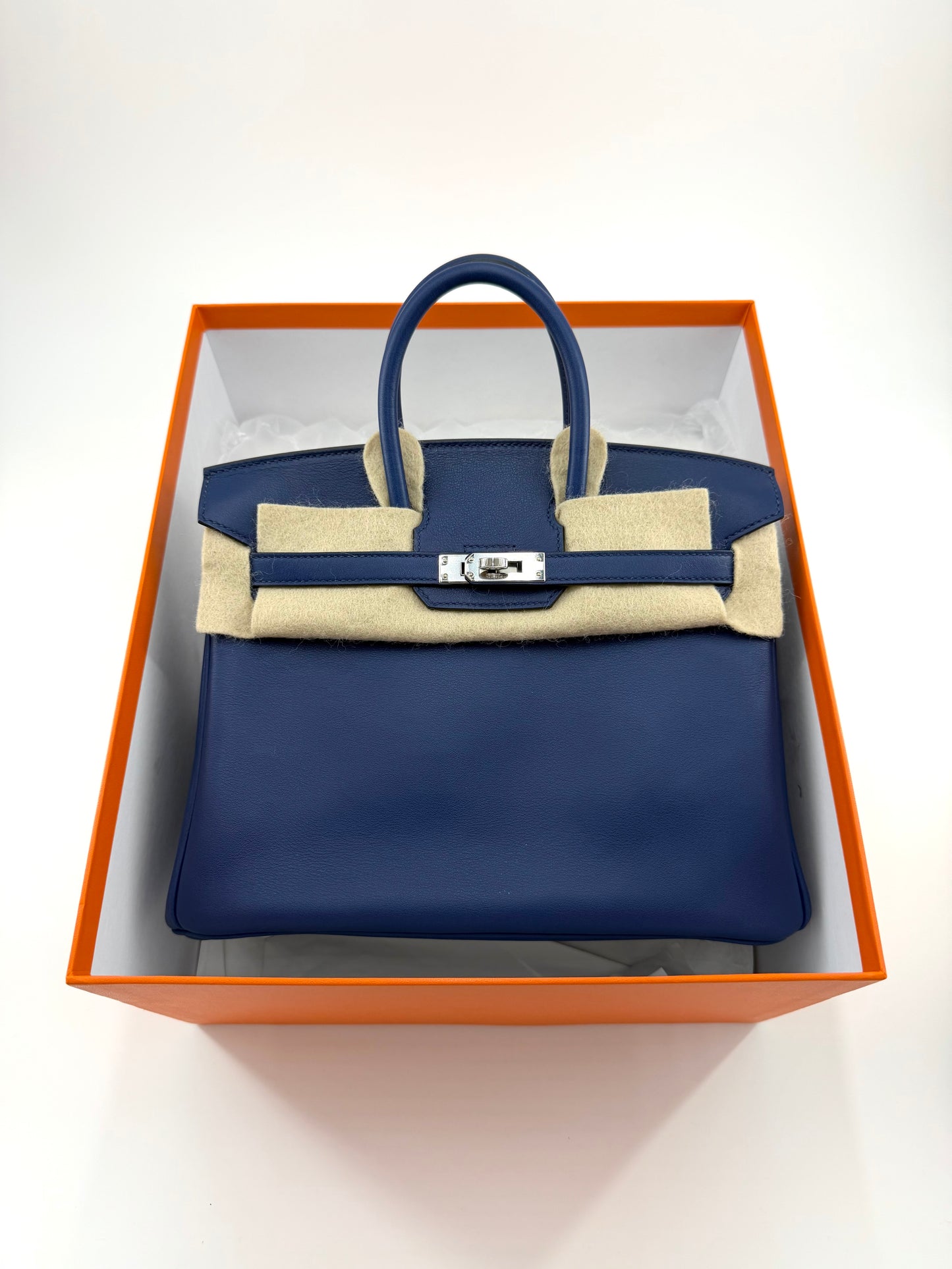 Hermes Birkin 25 Bleu Electrique Swift Leather PHW