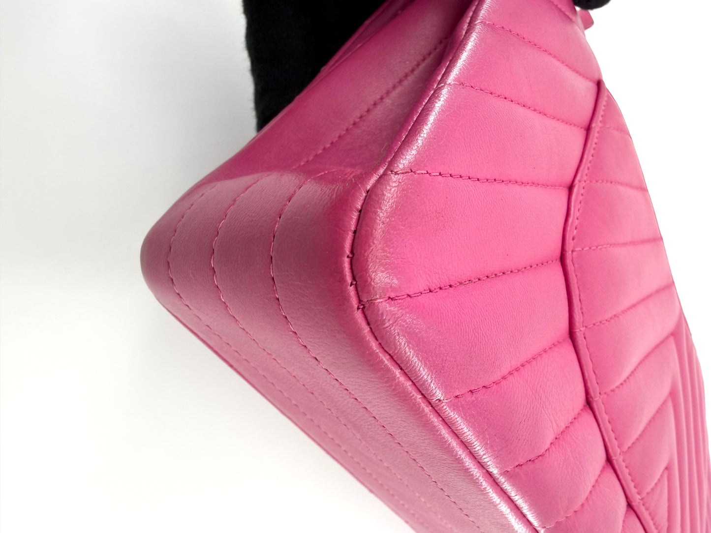 Channel Double Flap Chevron Lambskin Medium Shoulder Bag