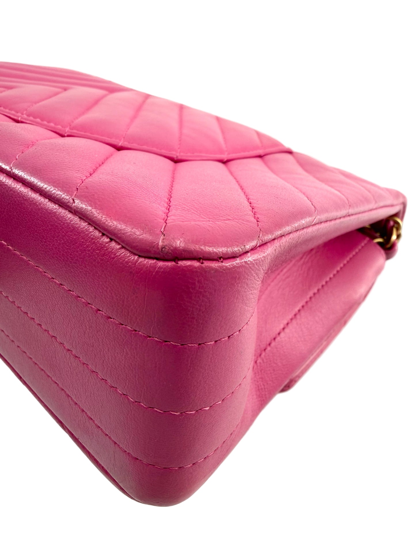 Channel Double Flap Chevron Lambskin Medium Shoulder Bag