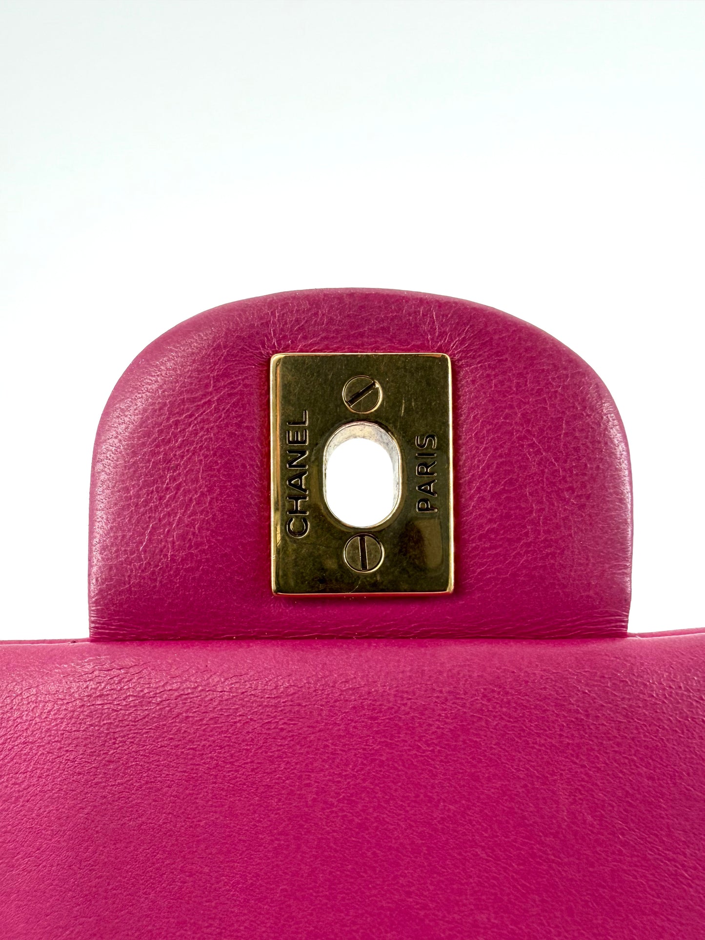 Channel Double Flap Chevron Lambskin Medium Shoulder Bag