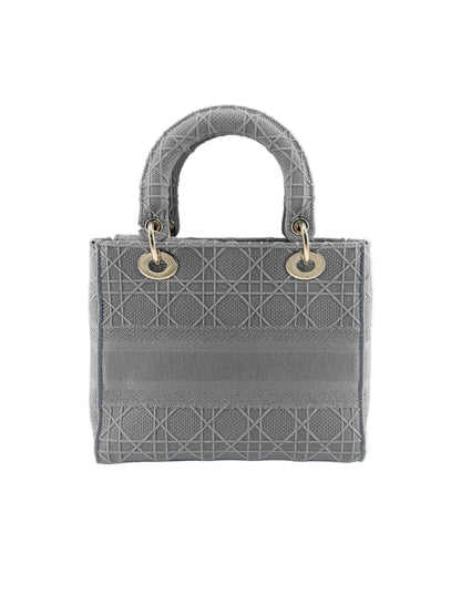Pre-Owned Christian Dior Lady Gray D-lite Crossbody Bag