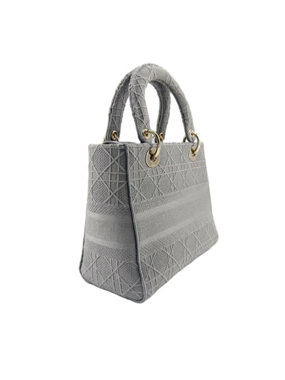 Pre-Owned Christian Dior Lady Gray D-lite Crossbody Bag