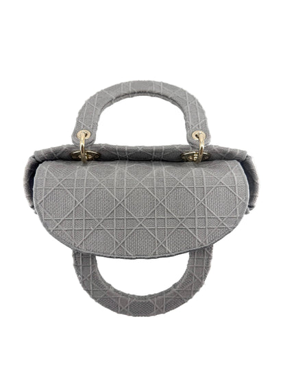 Pre-Owned Christian Dior Lady Gray D-lite Crossbody Bag