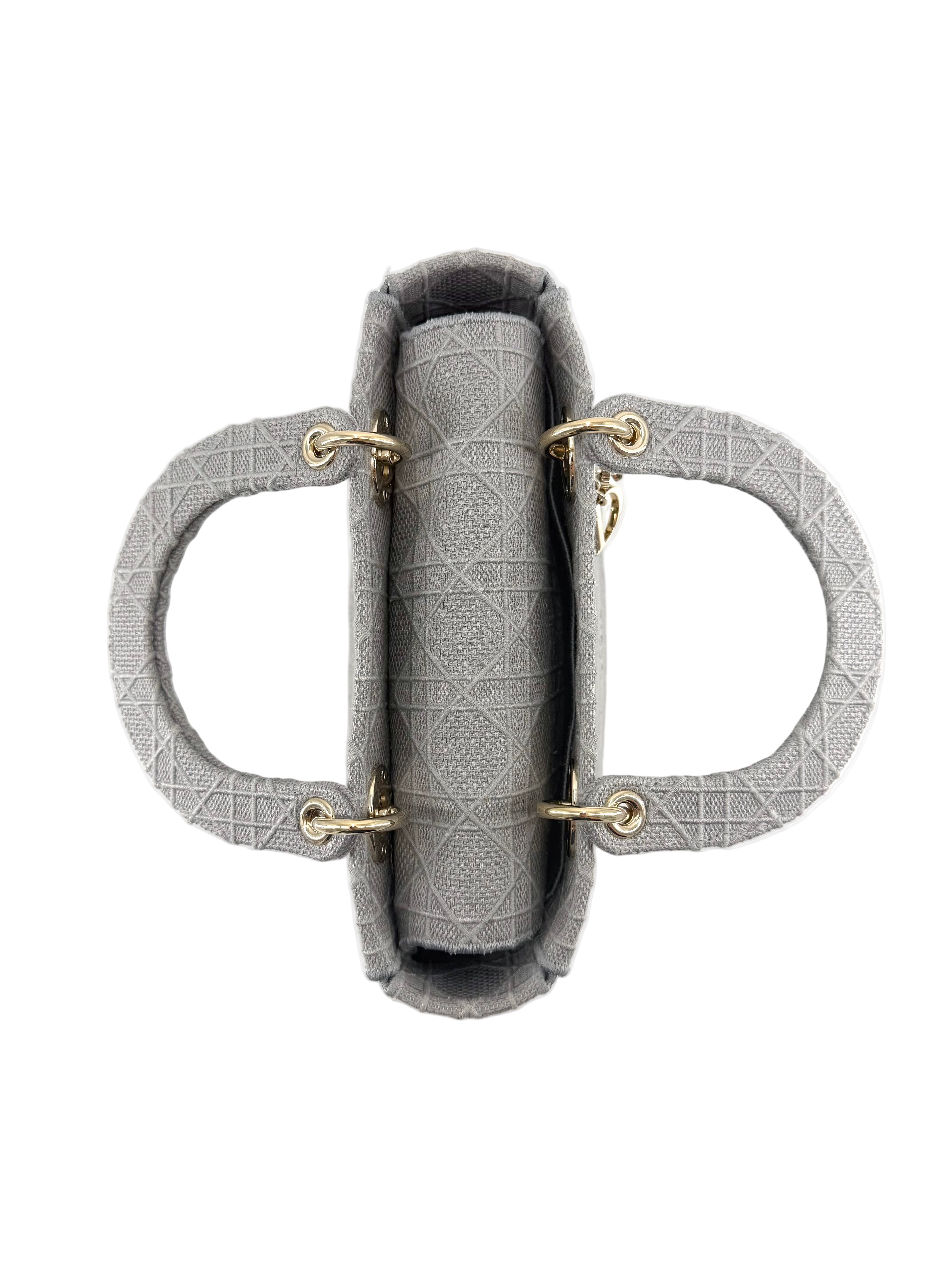Pre-Owned Christian Dior Lady Gray D-lite Crossbody Bag