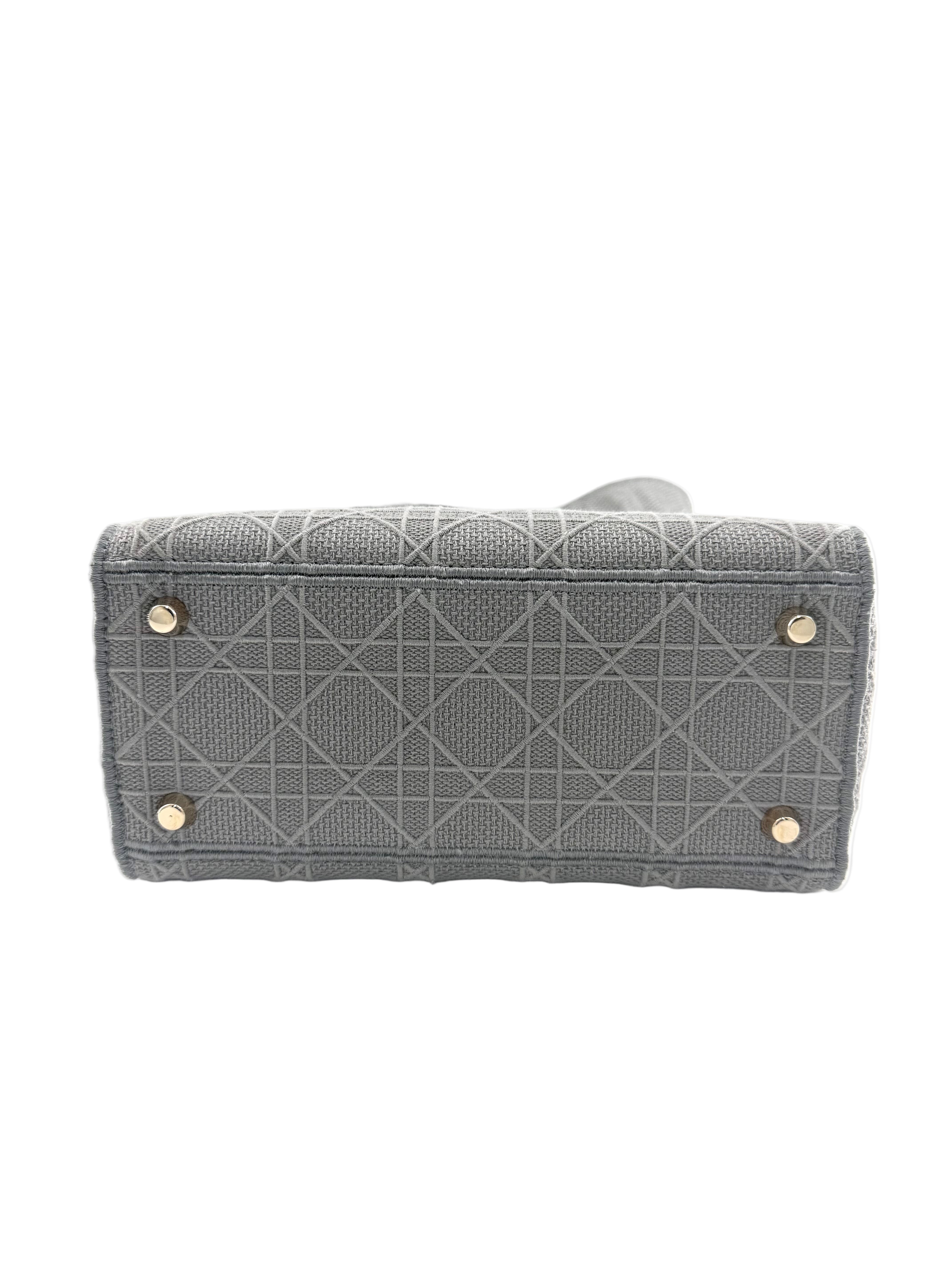 Pre-Owned Christian Dior Lady Gray D-lite Crossbody Bag