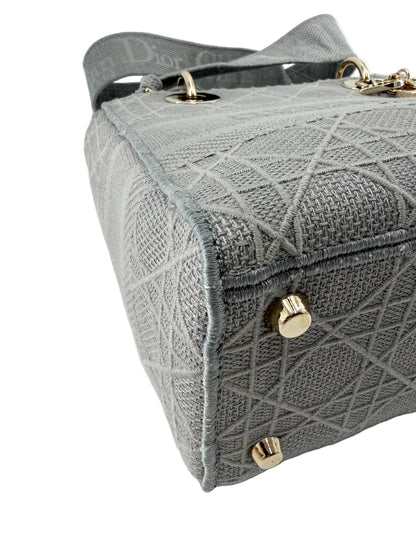 Pre-Owned Christian Dior Lady Gray D-lite Crossbody Bag