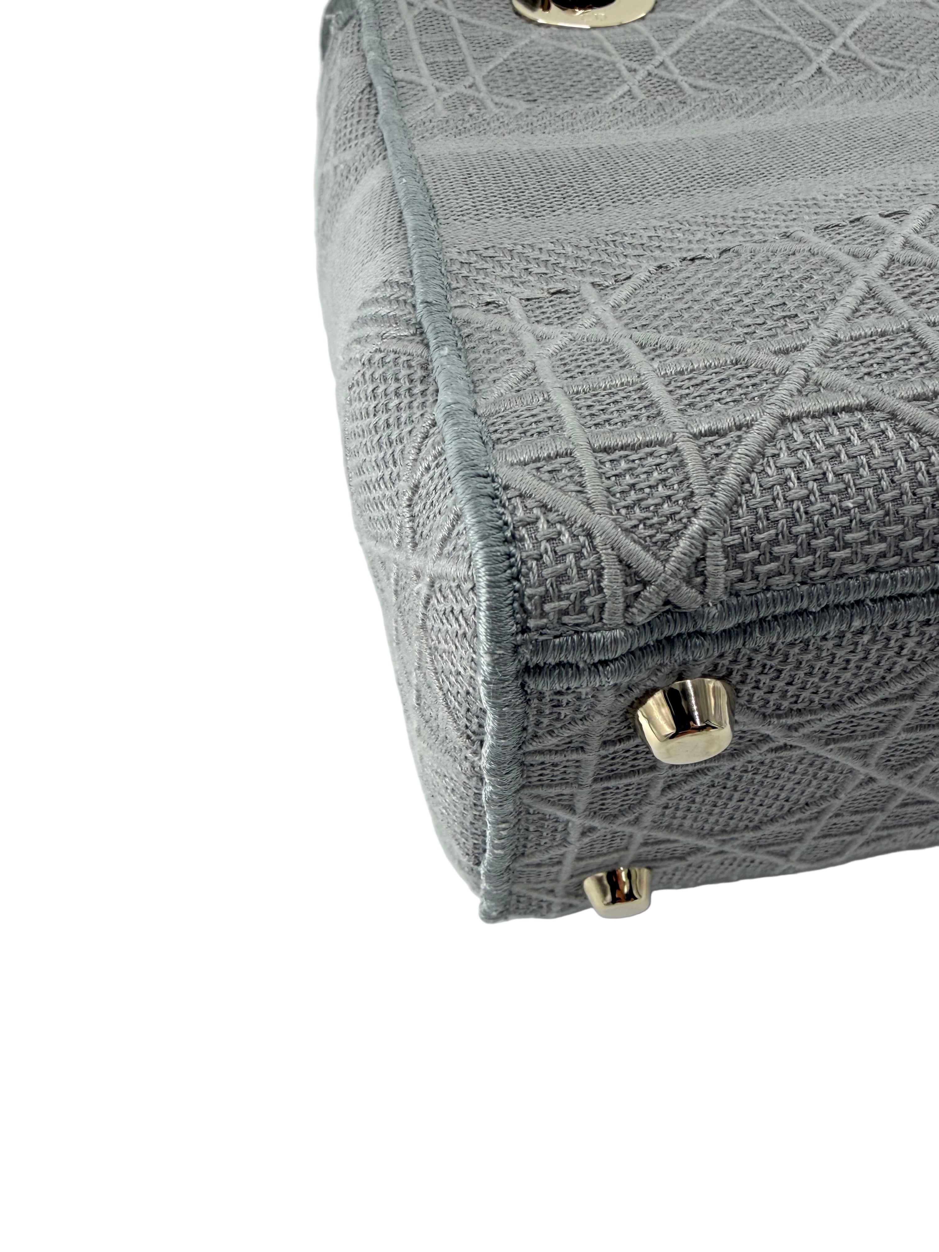 Pre-Owned Christian Dior Lady Gray D-lite Crossbody Bag