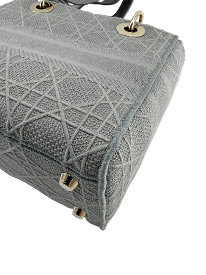 Pre-Owned Christian Dior Lady Gray D-lite Crossbody Bag
