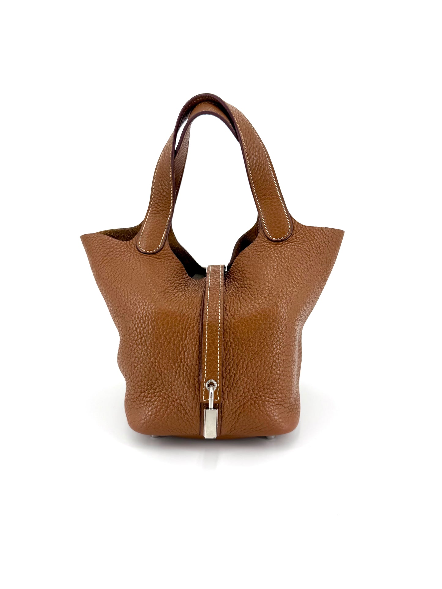 Pre-Owned Hermes Picotin 18 Gold Clemence Top Handle Bag
