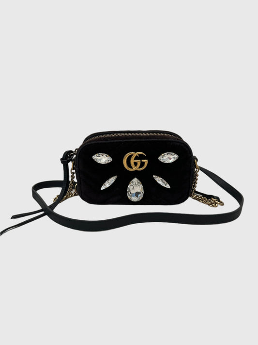 Gucci Marmont Velvet Crystal Bag