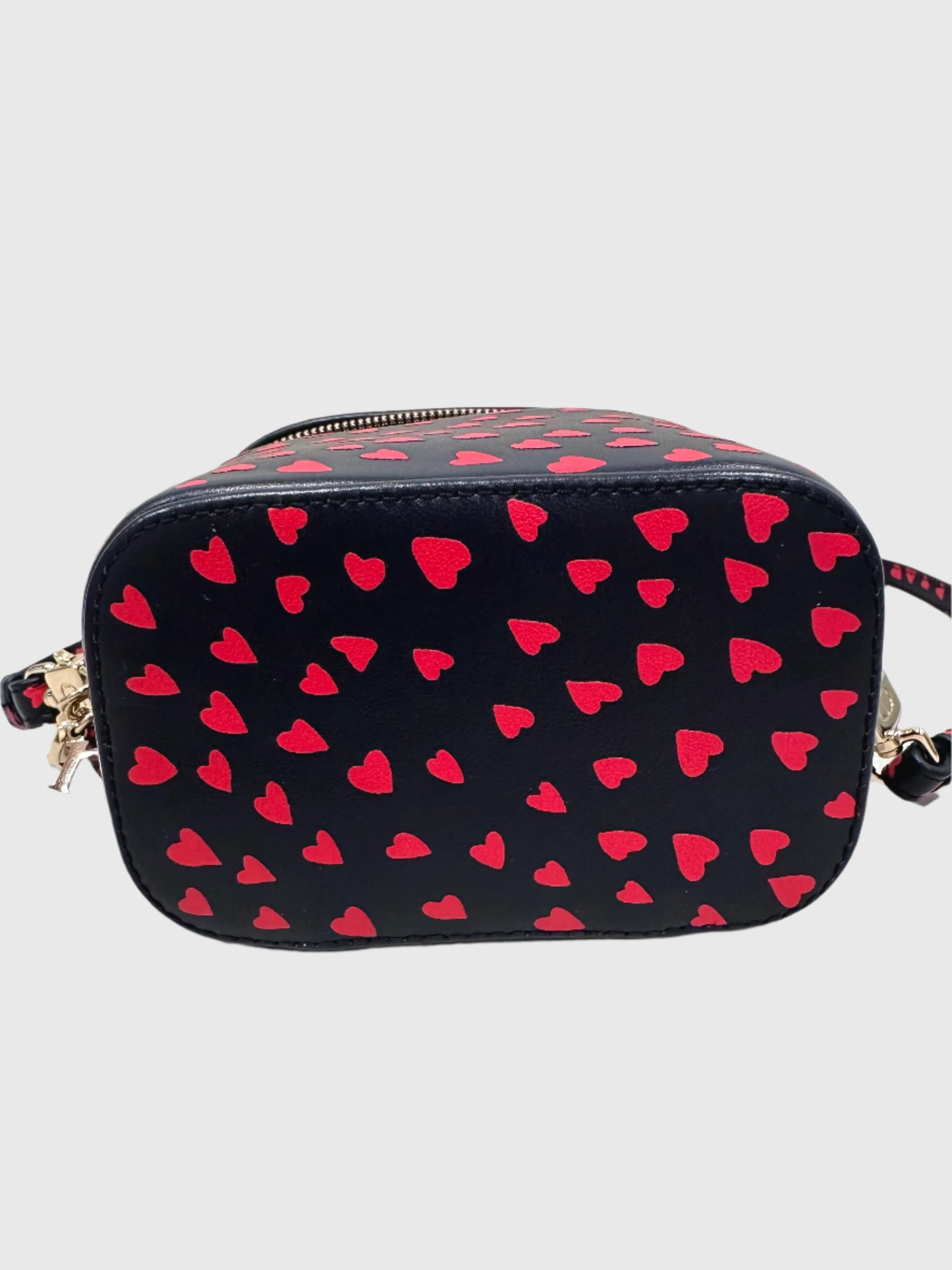 Christian Dior Lady Dior Micro Vanity Heart Pattern Navy Red Crossbody Bag
