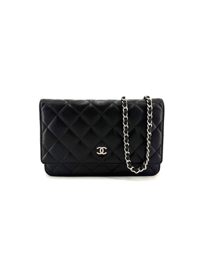 Pre-Owned Chanel Black Quilted Lambskin (WOC) Wallet on Chain