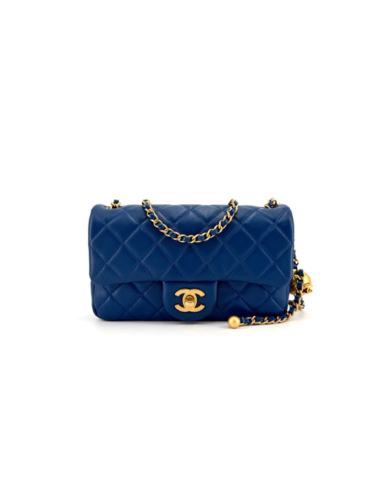 Pre-owned Chanel Pearl Crush (Adjustable Strap) Mini Rectangle Quilted Lambskin Bag